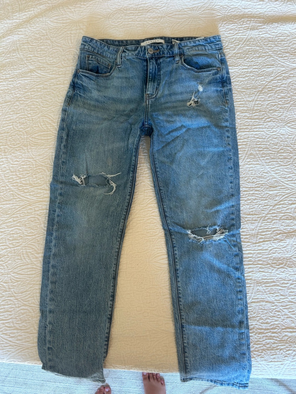 eunina Distressed Light Blue Straight women’s Jeans